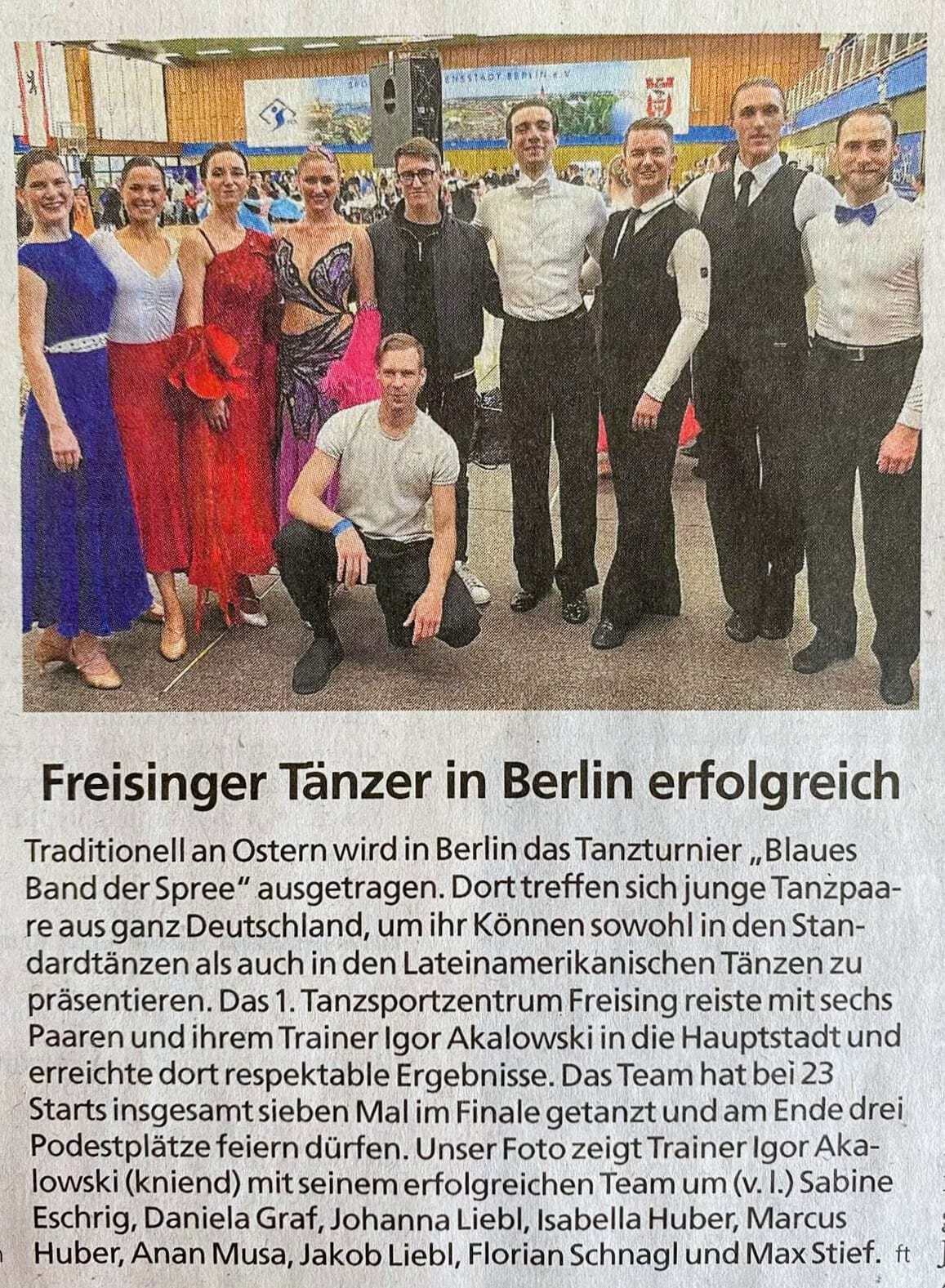 Freisinger Tänzer in Berlin Erfolgreich